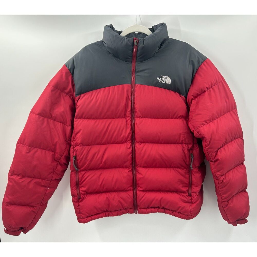 The North Face 700 Nuptse Puffer Jacket Men's Large Down Brick Red Gray